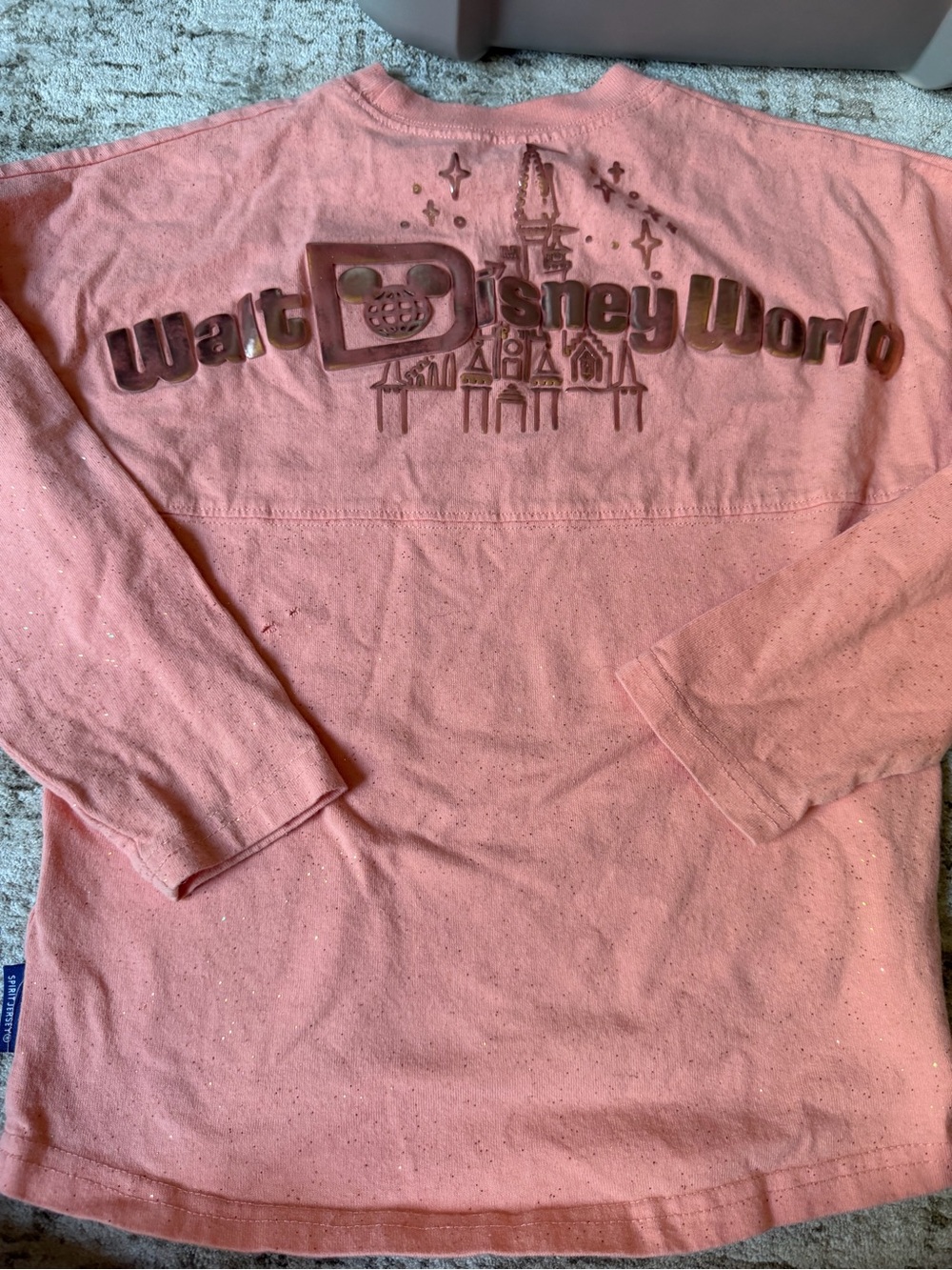 Disney Pink Long Sleeve Spirit Jersey Kids Top with Raised Walt Disney - S/6